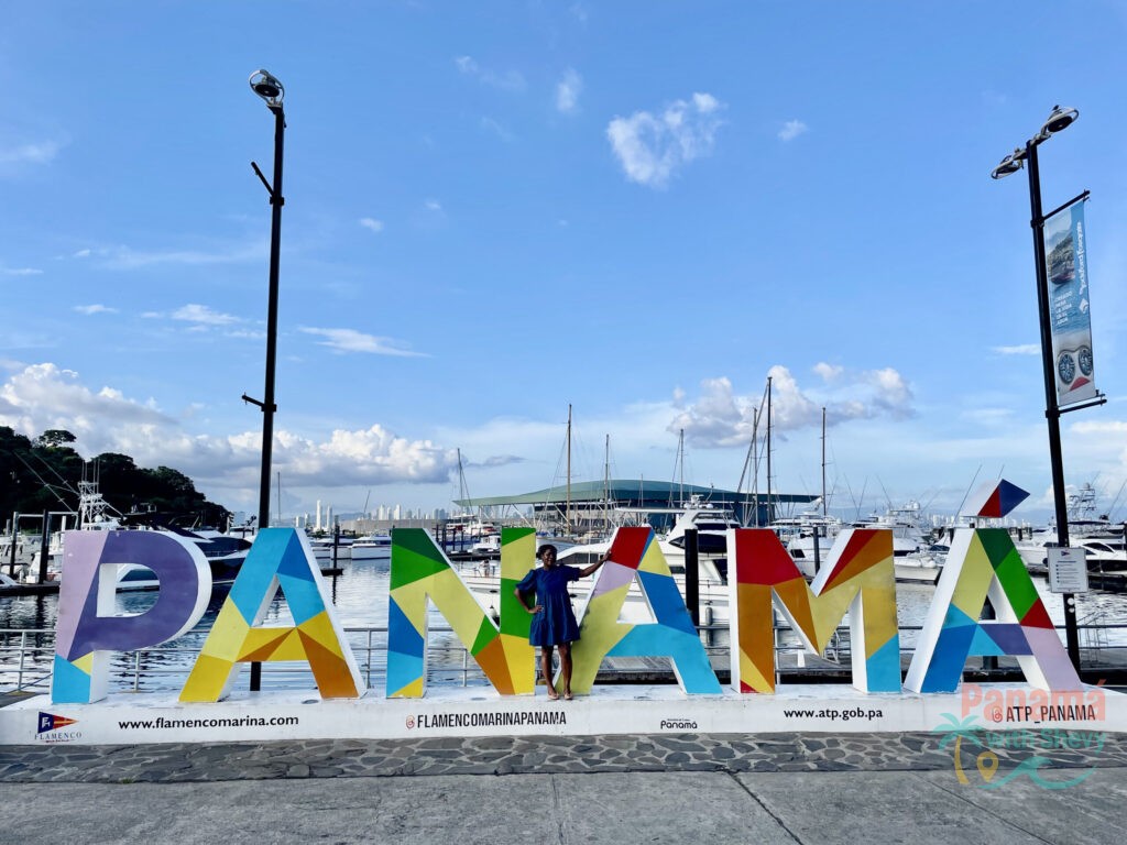 Things To Do In Panama -Shevy at the Panama Sign at Amador - PanamaWithShevy