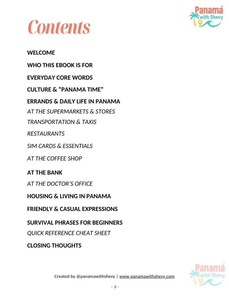 Panamanian Spanish for Everyday Life - Learn Panamanian Spanish e-book by PanamaWithShevy