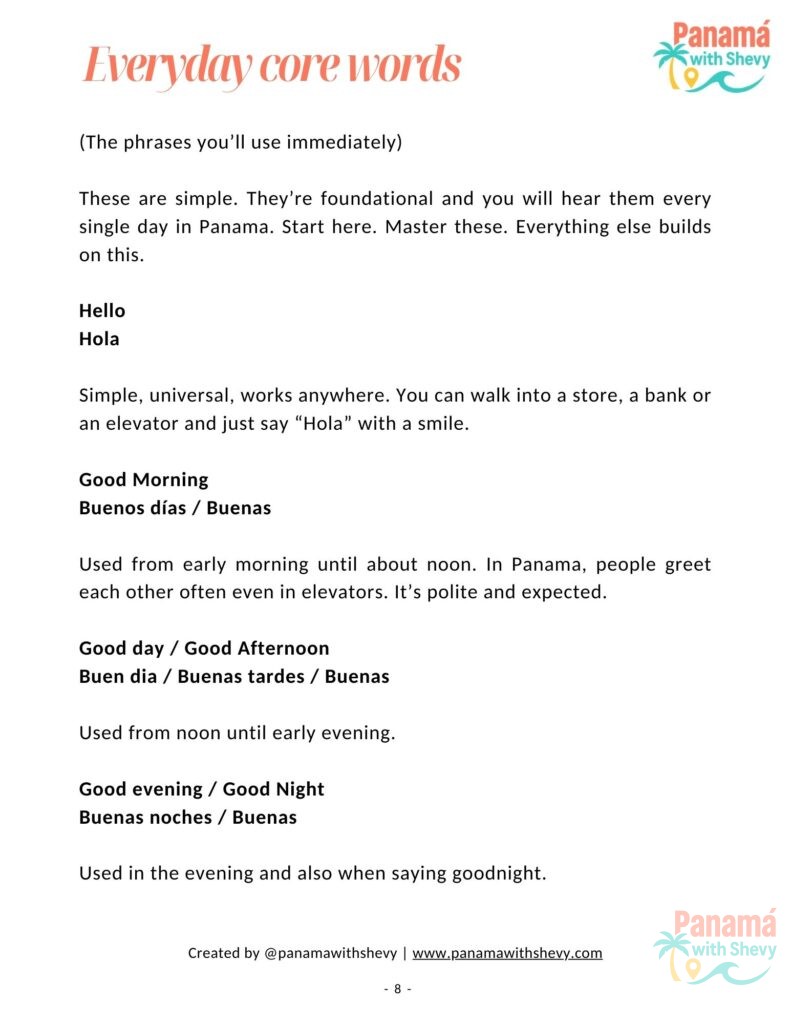 Panamanian Spanish for Everyday Life - Learn Panamanian Spanish e-book by PanamaWithShevy